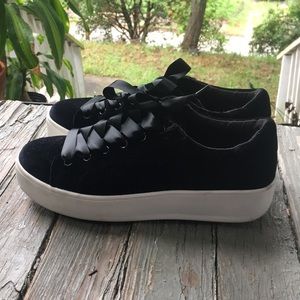 Steve Madden Velvet Ribbon Platform Sneakers